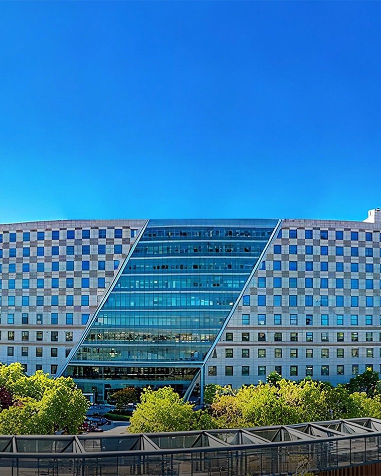 Exterior of Peking University International Hospital in Beijing